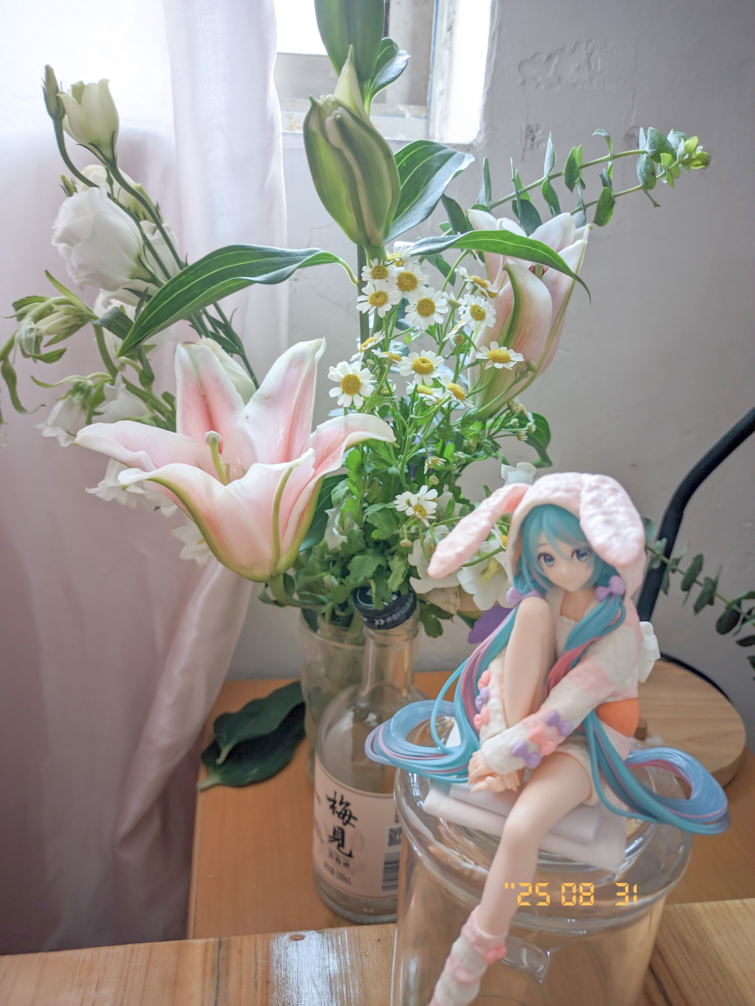 和ミク一起拍照是这样的—